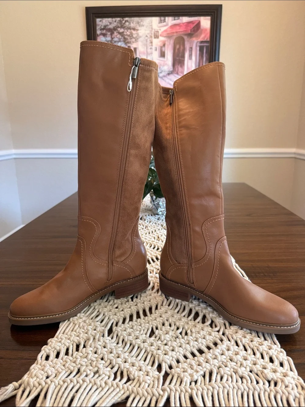 Lucky Brand Women's Over-the-Knee Leather Boots in Tan
